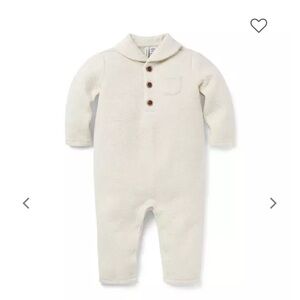 Janie and Jack Cream Buttoned Footie